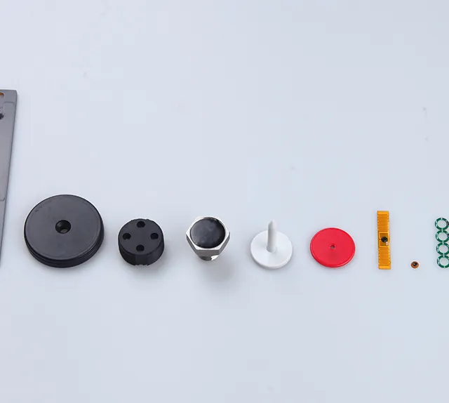 Rigid and embeddable RFID tag formats: screw-mount bar tag, disc tags, threaded bolt tag, nail tag, coin tag, flexible PCB tag and micro tags